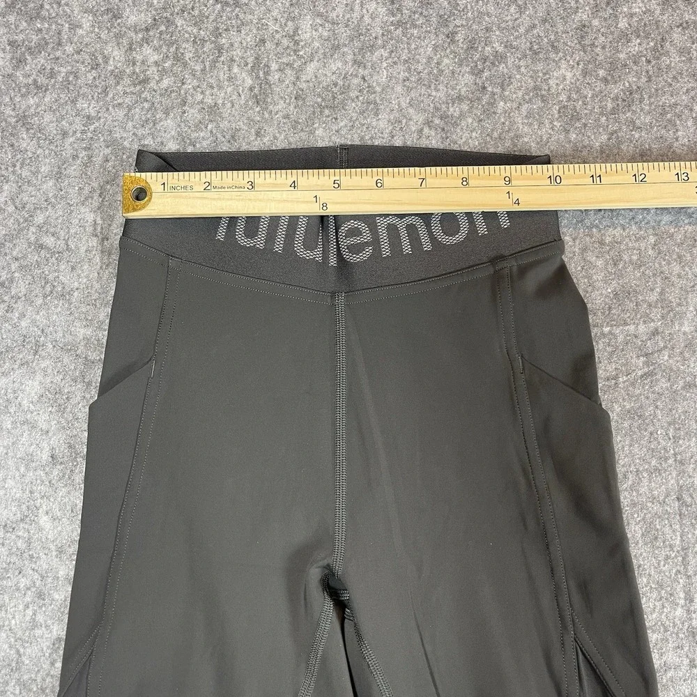 Lululemon‎ Youth Leggings Spell out Waistband Elastic Stretch Pull On Size 2